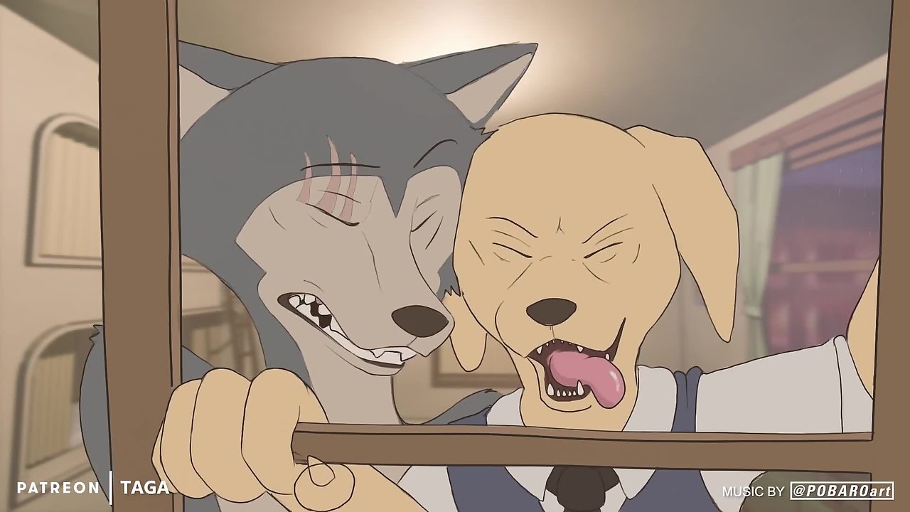 Beastars Wolf Legoshi fucks Jack in his gay furry canine ass