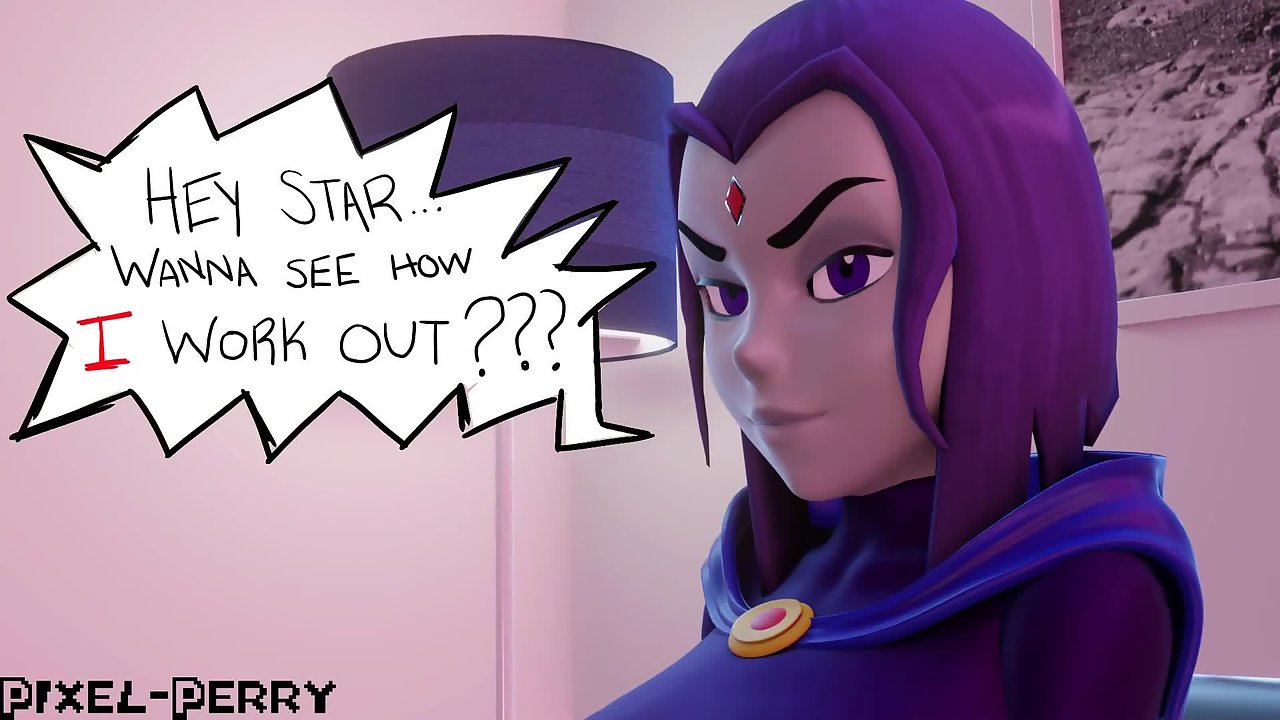 Raven conjures a futa cock and then ass fucks starfire