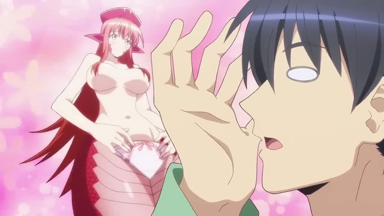 Busty hentai serpent lady has her way with a teen in his bedroom