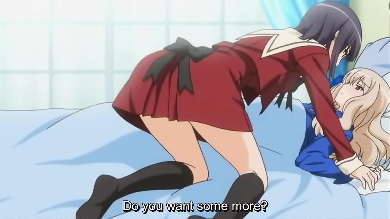 Petite schoolgirls with small tits have erotic lesbian anime sex