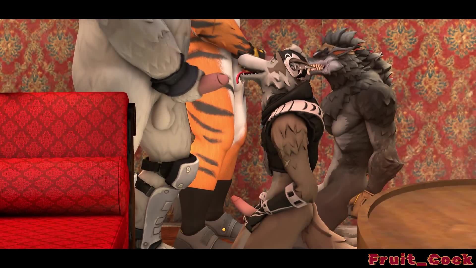 Ransom - Furry Fortnite gays have an ass fucking and facial foursome